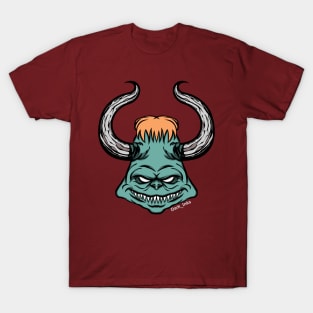 Green Grinning Horned Demon T-Shirt